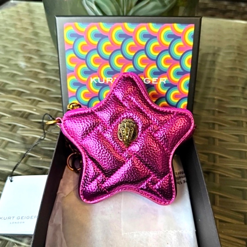 NWT Chic Kurt Geiger Purple Star Coin Purse Charm